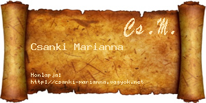 Csanki Marianna névjegykártya